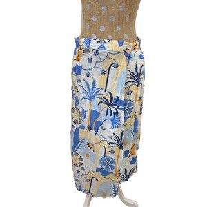 Nicole Miller Women Wrap Skirt Women's Medium European Flax 100% Linen Beach